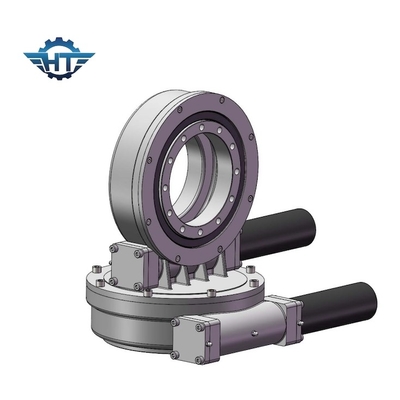 IP 66 Worm Dan Struktur Gigi Slew Drive Gearbox SDE7 Dengan Nema 23 Untuk Pelacak Surya Sumbu Ganda